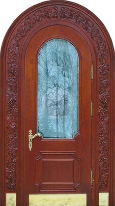 Дверь в арочный проем, отделка массив дерева-ДВ-1759