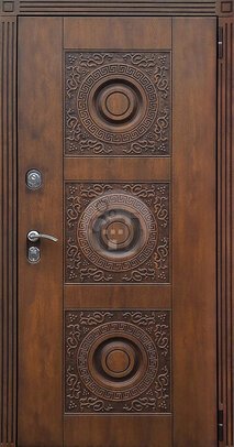 входная стальная дверь, отделка мдф коричневого цвета-ДВ-1707